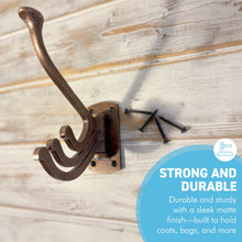 Load image into Gallery viewer, Four-way Folding Coat Hook | Antique Copper Swivel Hook | | Wall mounted for bathroom, kitchen, bedroom | Captains hook | independently swiveling arms | Versatile and elegant
