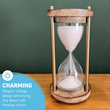 Load image into Gallery viewer, Vintage Glass Sand Timer in Wooden Stand | Vintage Egg Timer
