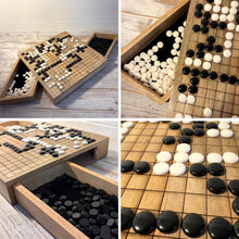 Load image into Gallery viewer, 𝟯𝟬𝗖𝗠 𝗪𝗢𝗢𝗗𝗘𝗡 𝗚𝗢 𝗕𝗢𝗔𝗥𝗗 𝗦𝗘𝗧 with Storage Drawers and Plastic Stones – Classic Chinese Strategy Game
