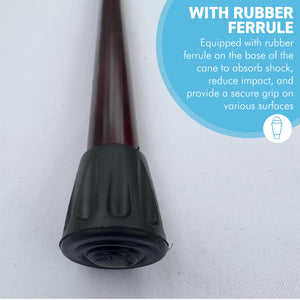 Varnished Red Wine Wood Classic Derby Walking Stick