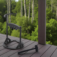 Load image into Gallery viewer, 𝗖𝗔𝗦𝗧 𝗜𝗥𝗢𝗡 𝗟𝗢𝗚  𝗦𝗣𝗟𝗜𝗧𝗧𝗘𝗥 𝗪𝗜𝗧𝗛 𝗛𝗔𝗠𝗠𝗘𝗥 | 31cm (12”) (H) | Wood &amp; Kindling Splitting Tool | Firewood Cutter with Pre-Drilled Base | Splitting Blade | Fireplace Decor
