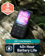 Load image into Gallery viewer, 𝗠𝗣𝟯 𝗣𝗟𝗔𝗬𝗘𝗥 𝗪𝗜𝗧𝗛 𝗕𝗟𝗨𝗘𝗧𝗢𝗢𝗧𝗛 | Kids MP3 Player with Speaker &amp; Headphones | MP3-Player 64GB Internal Memory – Expandable 128GB | Music Player 40 Hours Battery Life | Mini MP300 Player | Oakcastle mp300
