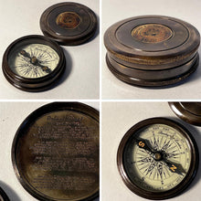 Load image into Gallery viewer, Vintage style reproduction 1920 Marine Pocket Compass with Robert Frost Poem, Antique Brass Finish, Distressed Look
