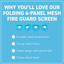 Load image into Gallery viewer, 𝗖𝗔𝗦𝗧 𝗜𝗥𝗢𝗡 𝟰-𝗣𝗔𝗡𝗘𝗟 𝗙𝗢𝗟𝗗𝗜𝗡𝗚 𝗠𝗘𝗦𝗛 𝗙𝗜𝗥𝗘 𝗚𝗨𝗔𝗥𝗗 𝟴𝟱𝘅𝟱𝟯𝗰𝗺 | Durable | Rust-Resistant | Fireplace Screen for Open Fire | Fire Safety | Hearth Protection
