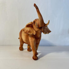 Load image into Gallery viewer, Free Standing Wood effect Masterful Elephant Decorative Ornament | Elephant Ornaments | Home Accessory Gift | Living Room | Wildlife Animal
