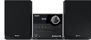 Sharp XL-B517D(BK) Micro Hi-Fi Sound System Stereo with DAB Radio, DAB+, FM, Bluetooth, CD-MP3, USB Playback, Wooden Speakers, 45W – Black