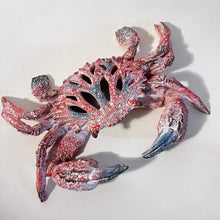 Load image into Gallery viewer, Hand-Painted Resin Crab Ornament, 28cm Wide – Unique Nautical Decor Gift
