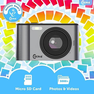 All-in-One Digital Camera with 48MP 1080p Photography and Full HD Video for Vlogging | 16x Zoom, 2.4" IPS Screen | 32GB Micro SD Card, Tripod and Extra Battery Included | ClicKid CAM20