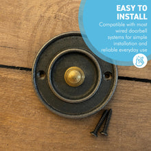 Load image into Gallery viewer, Industrial Style Cast Iron Door Bell Push – Antique Style 80mm Front Door Hardware
