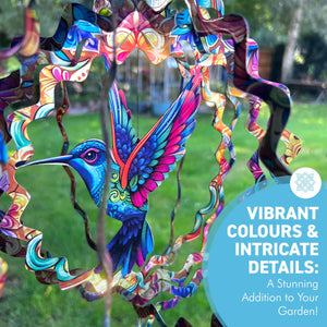 Vibrant Hummingbird Wind Spinner – Whimsical Garden & Outdoor Yard Décor