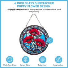 Load image into Gallery viewer, Vibrant 6-Inch Poppy Design Stained Glass Suncatcher - Elegant Window Decor for a Splash of Colour
