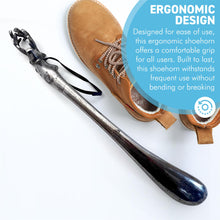 Load image into Gallery viewer, Long-Handled Aluminum Stag Head Shoe Horn, durable and easy to use shoehorn for effortless footwear access
