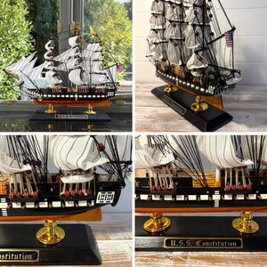 USS Constitution Model Ship  Handcrafted Wooden Replica  Historic Old Ironsides Tall Ship Model – Nautical Decor for Home or Office  Fully Assembled