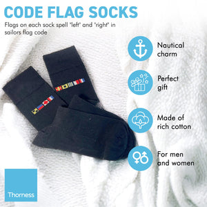 Code Flag Socks | Sailing Gift | Gifts for boat owners | Nautical socks | Cotton rich | Adult Size UK 6-12 EU 39-46