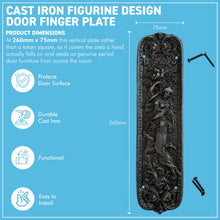 Load image into Gallery viewer, The Figurine – A Single Cast Iron Push Plate, Cast and Hand Finished in Antique Iron
