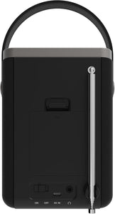 Refurbished Majority Little Shelford Black and Grey Portable DAB+ Radio with Bluetooth | 15 Hour Battery Playback and Mains Powered | Dual Alarm & Snooze Function | 20+ Presets, LED Display, FM, Headphone Jack