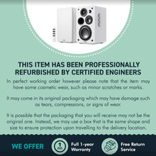 Load image into Gallery viewer, Refurbished Majority white ACTIVE BOOKSHELF SPEAKERS | 2.2 Stereo System | 5.3 Bluetooth, USB Playback &amp; Charging | AUX, HDMI ARC, Optical, Phono | TV, PC, Turntable &amp; Gaming Speakers | D100X
