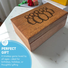 Load image into Gallery viewer, Deluxe Wooden Bowling Set with Solid Wood Storage Box � Ideal Gift for All Ages and Occasions

