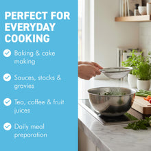 Load image into Gallery viewer, 20cm Stainless Steel Fine Mesh Kitchen Sieve | Rust Resistant Mesh Strainer for Flour, Baking, Tea, Coffee &amp; Rice | Reinforced Rim | Dishwasher Safe | Long Handle
