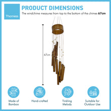Load image into Gallery viewer, 67cm Long Indonesian Home and Garden Bamboo Spiral Windchime | chime ornament | wooden wind chimes | Classic Zen Garden windchime for relaxation | Bamboo wind chimes for garden.
