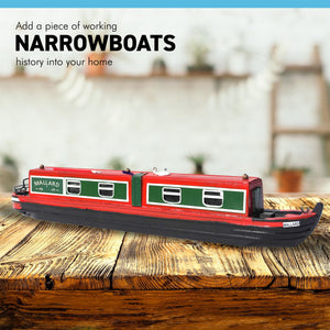 Detailed 20 cm long wooden Mallard Model Canal narrowboat Barge model