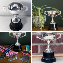 Load image into Gallery viewer, Elegant 18cm Silver Trophy Cup, Champagne Coupe design - Ideal Award for achievements &amp; celebrations
