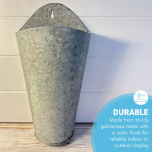 Load image into Gallery viewer, The Country Wall Planter – A Vintage Style Galvanised Metal Hanging Basket
