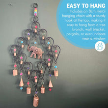Load image into Gallery viewer, Elephant Windchime with 19 bells and brightly coloured beads, Home and Garden Ornament
