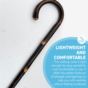 92cm Ash Wood Walking Cane, lightweight mobility aid with rubber ferrule for enhanced stability and comfort