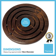 Load image into Gallery viewer, HANDCRAFTED ROUND WOODEN LABYRINTH GAME |Hand Maze Puzzle| Hand Eye Coordination | Traditional Toy | Retro Game | Brain Teaser

