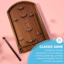 Load image into Gallery viewer, Classic Vintage Tabletop Trifle Game: Shuffleboard, Pinball &amp; Bagatelle with Flick Stick - Retro Multi-Game Entertainment
