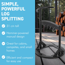 Load image into Gallery viewer, 𝗖𝗔𝗦𝗧 𝗜𝗥𝗢𝗡 𝗪𝗢𝗢𝗗 𝗦𝗣𝗟𝗜𝗧𝗧𝗘𝗥 | 31cm (12”) (H) | Wood &amp; Kindling Splitting Tool | Firewood Cutter with Pre-Drilled Base | Splitting Blade | Fireplace Decor
