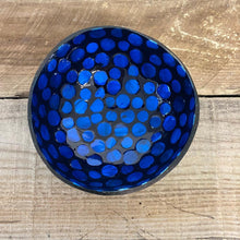 Load image into Gallery viewer, Coconut bowl with deep blue lacquered interior
