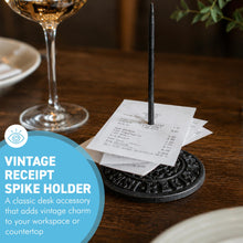 Load image into Gallery viewer, Vintage Cast Iron Bill Receipt Spike Paperweight Desk Accessory
