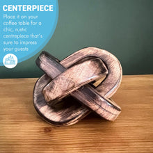 Load image into Gallery viewer, Rustic Wooden 3-Link Knot Ornament for Home Decor - Ideal for Living Room, Shelf &amp; Coffee Table
