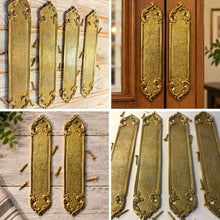 Load image into Gallery viewer, The Arcadia Finger Plates – A Set of Four Slim Solid Brass Door Push Plates
