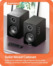 Load image into Gallery viewer, Refurbished Oakcastle Black BK100 ACTIVE BOOKSHELF SPEAKERS | 2.0 Stereo System | 60W Output | Bluetooth 5.4, USB Playback | AUX, HDMI ARC, Optical | Gaming Speakers for PC Desktop
