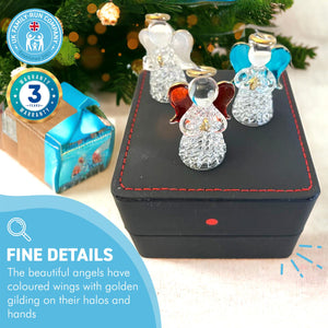 Angels worry box | Mindfulness box | Spiritual gifts | |mental health | guardian angel worry box for your loved ones | Includes 3 glass worry angels with gilded wings | Gift Packaged | Grief Gifts | Angel gifts