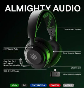 SteelSeries Arctis Nova 4X Xbox Wireless Gaming Headset | Black | Bluetooth | Noise Cancelling