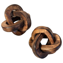 Load image into Gallery viewer, Pair of Rustic Wooden 3-Link Knot Ornaments for Home Decor - Ideal for Living Room, Shelf &amp; Coffee Table
