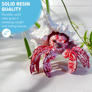 Hand-Painted Hermit Crab Resin Ornament – 19cm Nautical Decor & Unique Gift Idea