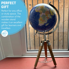 Load image into Gallery viewer, 20cm Globe with stand on a tripod

