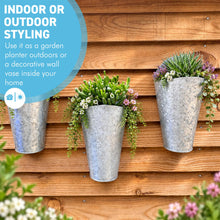 Load image into Gallery viewer, The Country Wall Planters – A Set of Three Vintage Style Galvanised Metal Hanging Baskets
