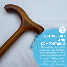 Load image into Gallery viewer, Varnished Tawny Wood Classic Derby Walking Stick
