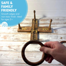 Load image into Gallery viewer, 𝗟𝗨𝗫𝗨𝗥𝗬 𝗦𝗢𝗟𝗜𝗗 𝗪𝗢𝗢𝗗 𝗤𝗨𝗢𝗜𝗧𝗦 𝗚𝗔𝗠𝗘 Set 5 Rings 30cm – Family Fun Hoopla Game

