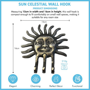 Sun Celestial Wall Hook – Key Holder & Coat Rack for Home Decor