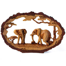 Load image into Gallery viewer, 𝗘𝗟𝗘𝗣𝗛𝗔𝗡𝗧 𝗢𝗥𝗡𝗔𝗠𝗘𝗡𝗧 – Resin Wood Effect Figurine, Wildlife Decor, Rustic Home Centrepiece, Collectible Gift for Living Room, Office, or Shelf
