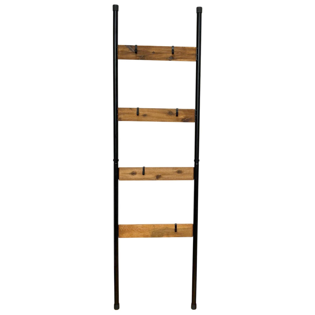 Wall Mounted Clothes Rail Industrial Black Steel Hanging Rack 160cm Minimalist
