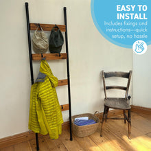 Load image into Gallery viewer, Wall Mounted Clothes Rail Industrial Black Steel Hanging Rack 160cm Minimalist
