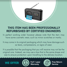 Load image into Gallery viewer, 𝗥𝗘𝗙𝗨𝗥𝗕𝗜𝗦𝗛𝗘𝗗 𝗣𝗢𝗥𝗧𝗔𝗕𝗟𝗘 𝗗𝗔𝗕 𝗗𝗜𝗚𝗜𝗧𝗔𝗟 𝗥𝗔𝗗𝗜𝗢 with Bluetooth | USB-C Rechargeable Battery Powered | 40 Presets, Dual Alarm &amp; BestTune | LED Display &amp; Headphone Jack | Small Kitchen &amp; Travel Radio | Majority Orwell Pro
